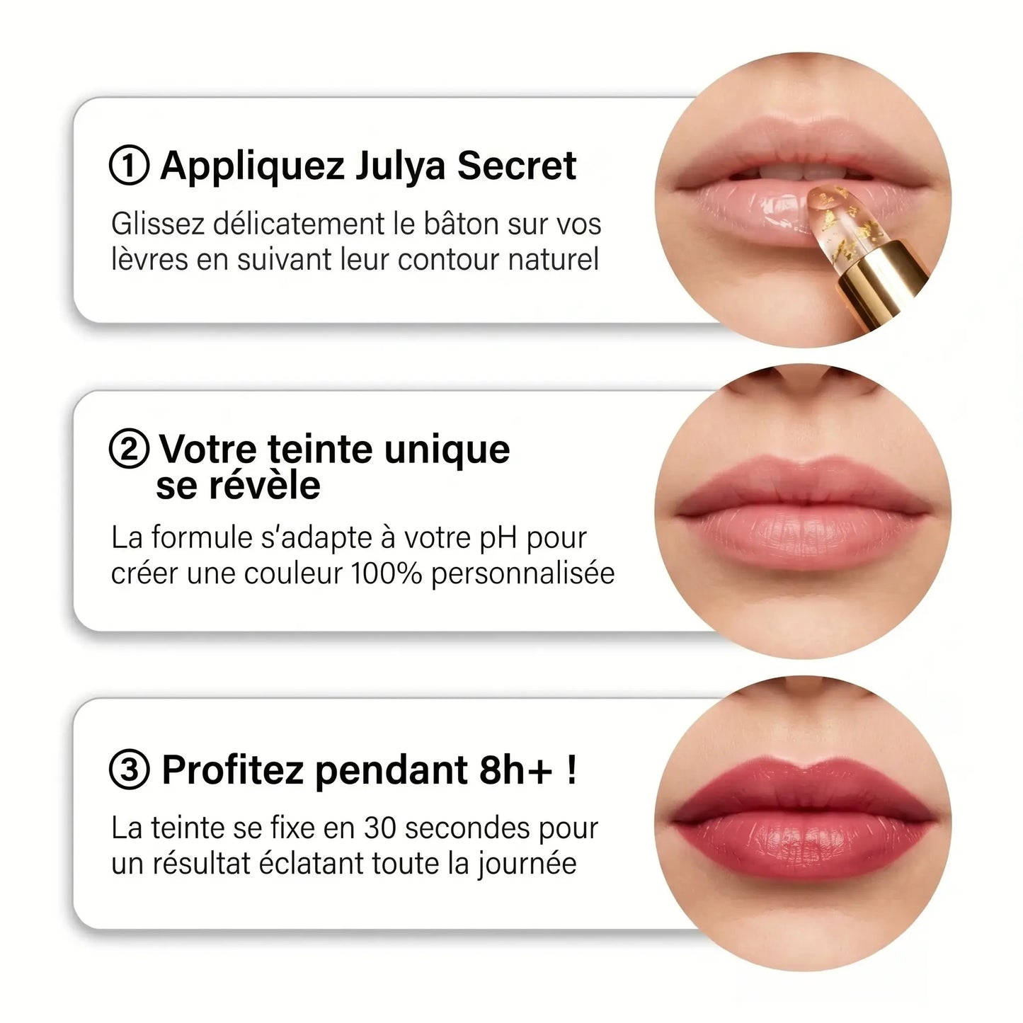 Julya Secret – Rouge à lèvres au pH adaptatif